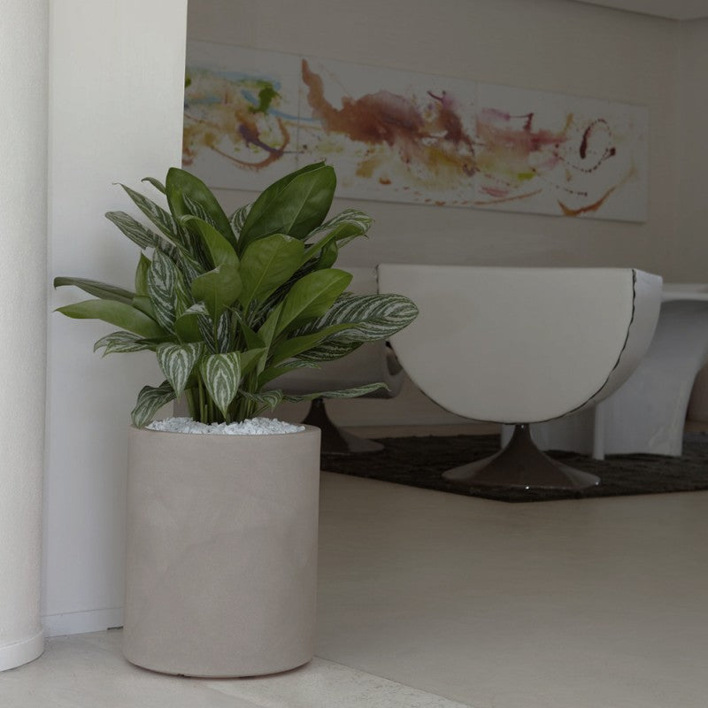 Vaso cilindro cenere Echo 35 cm Nicoli