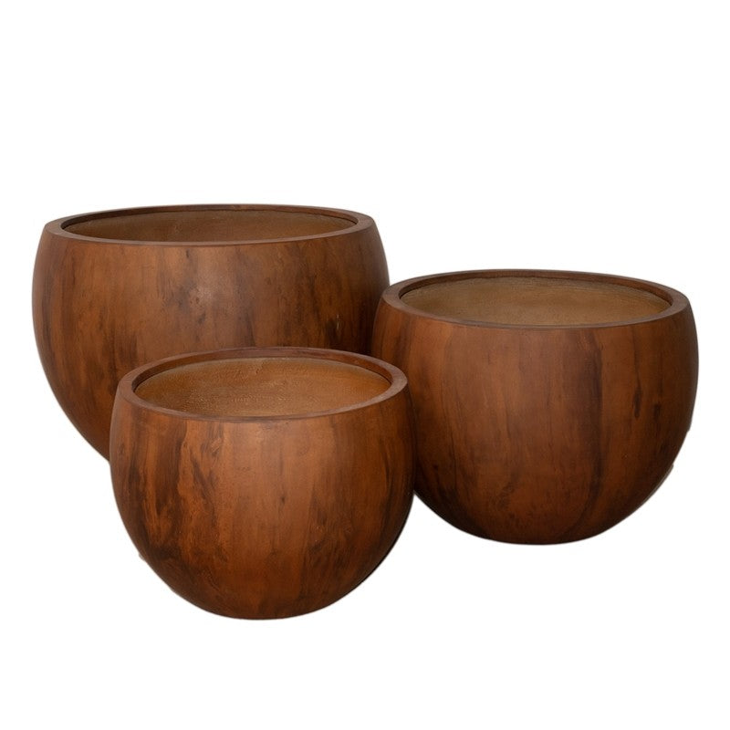 Vaso ciotola Bowl Teak In Vetroresina