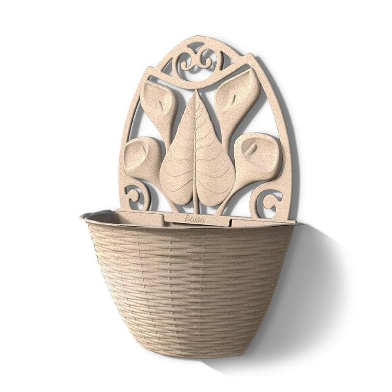 Vaso da parete Gerla paglia legno