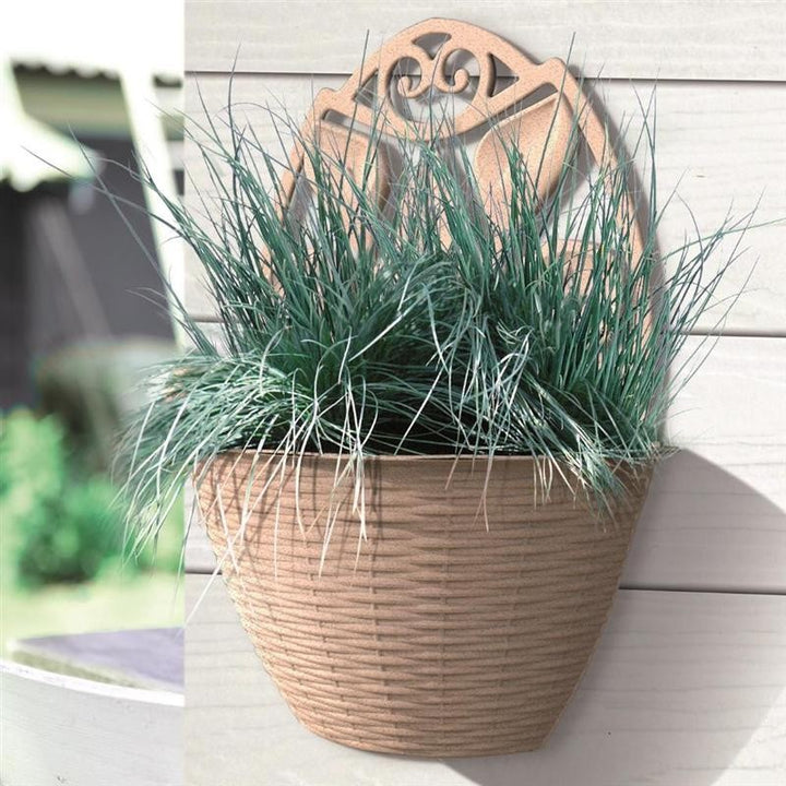 Vaso da parete Gerla paglia legno