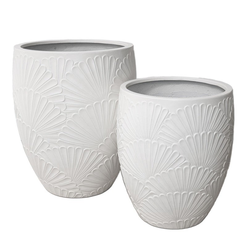 Vaso Tall Fan Avorio in vetroresina