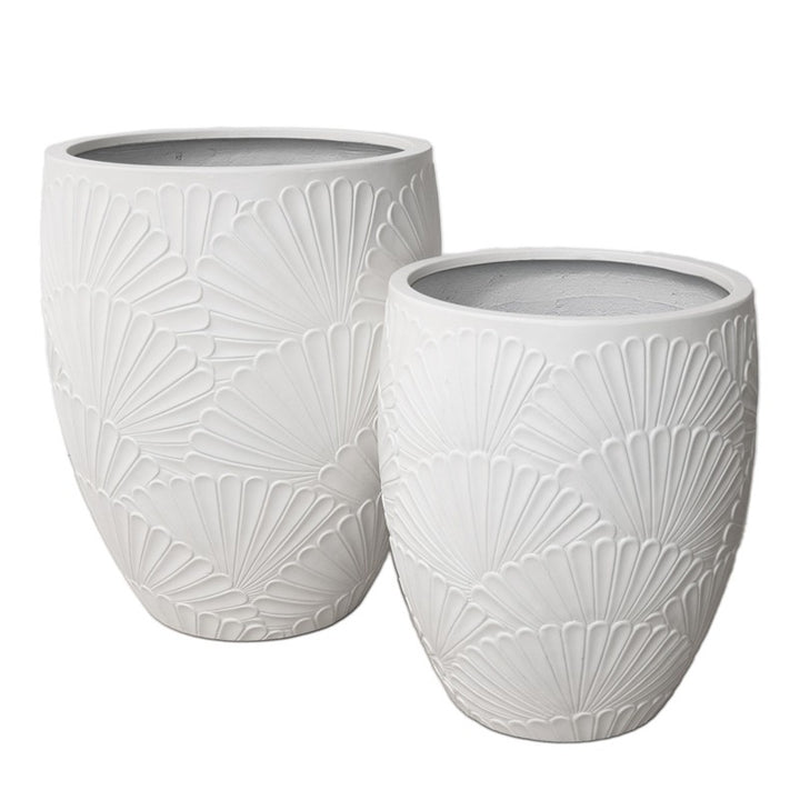 Vaso Tall Fan Avorio in vetroresina