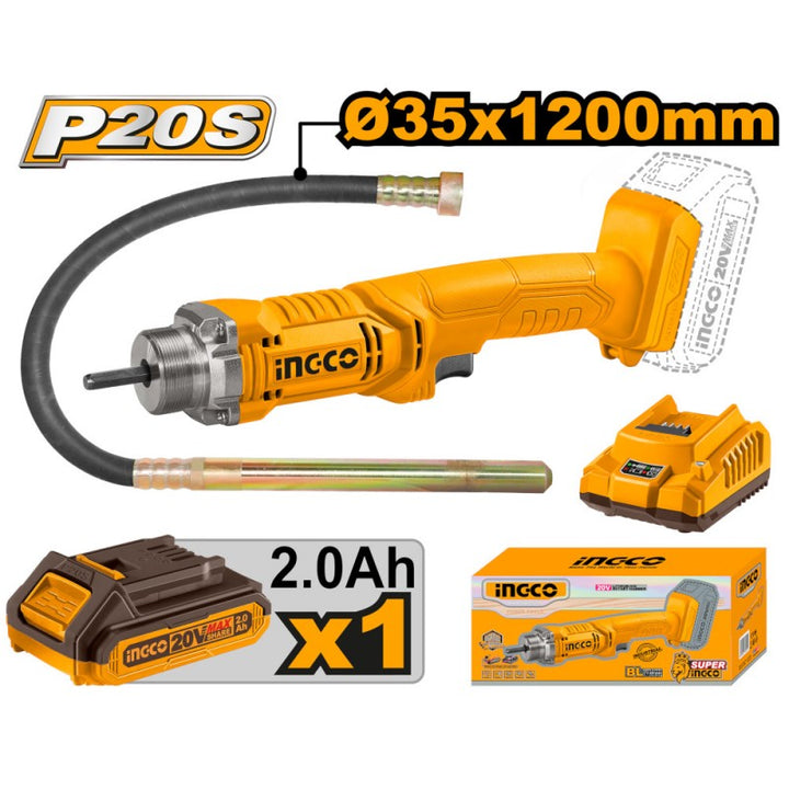 Vibratore Per Calcestruzzo Batteria 20v Con Batteria e Caric.